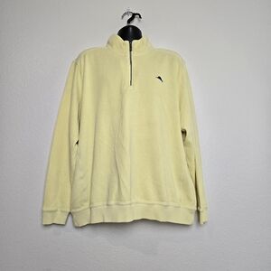 Tommy Bahama Tobago Bay Half Zip Sweatshirt Fresh Lemon Color  Size XXL Preppy